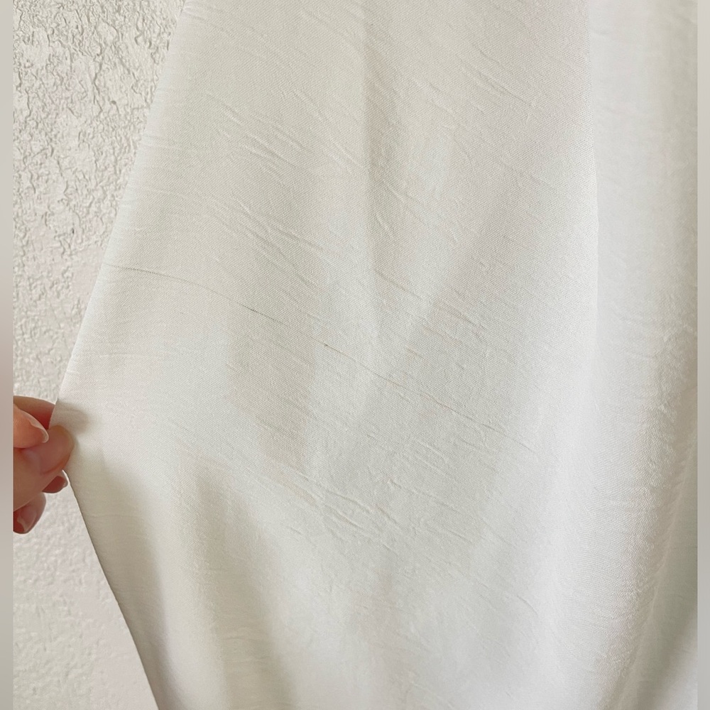 NWOT Dual Tone White and Tan Button Up Blouse - Picture 6 of 7
